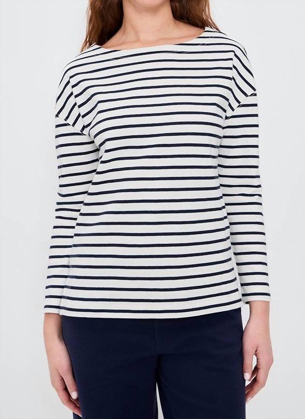 NEW ALEX MILL avignon boatneck striped tee in ivory/navy